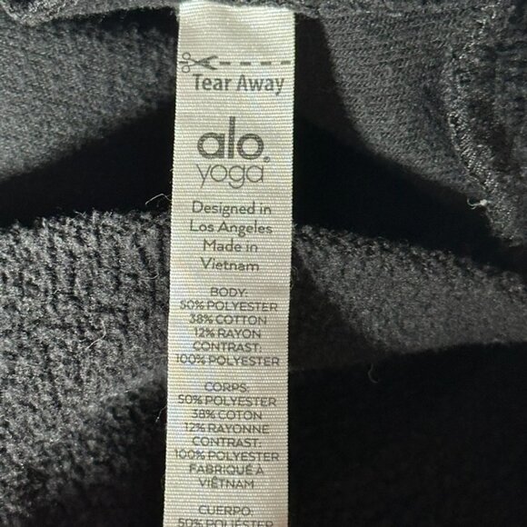 Alo Yoga Sweater Black Mixed Media Oversized Pullover Womens Medium Comfy Lounge - Picture 8 of 11